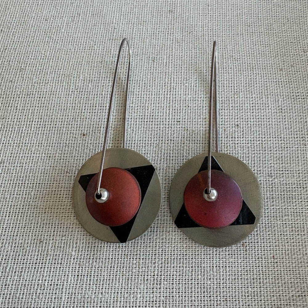 Artisan Articulating Geometric Wire Dangle Earrings